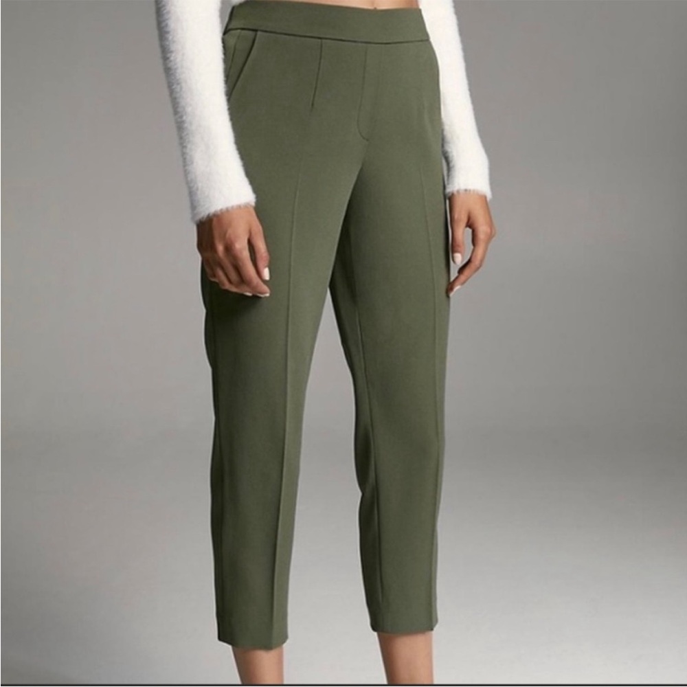 Aritzia Babaton Olive Cropped Tailored Pants
